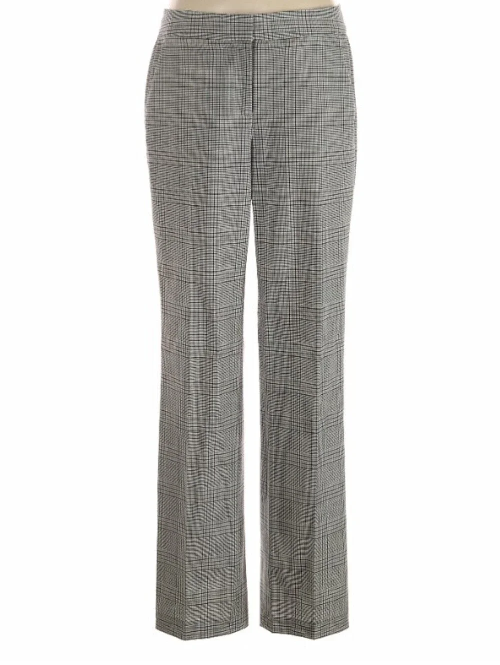 Michael Michael Kors Classic Wool Plaid Pants - In Black, White, And Gray